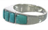 Genuine Sterling Silver Turquoise Inlay Ring Size 8-3/4 RX100641